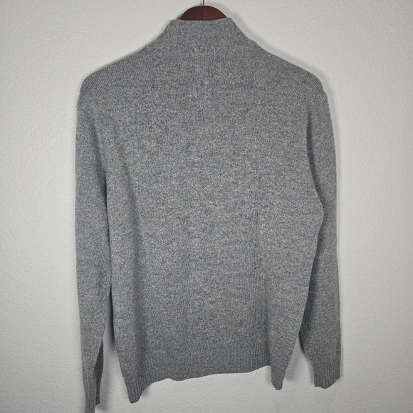 Enzo Mantovani 100% Wool 1/4 Zip Sweater Size Medium Gray Mock Neck - Picture 4 of 4